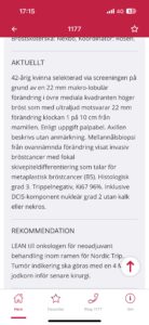 bild på diagnos, storlek, rekommendation mm